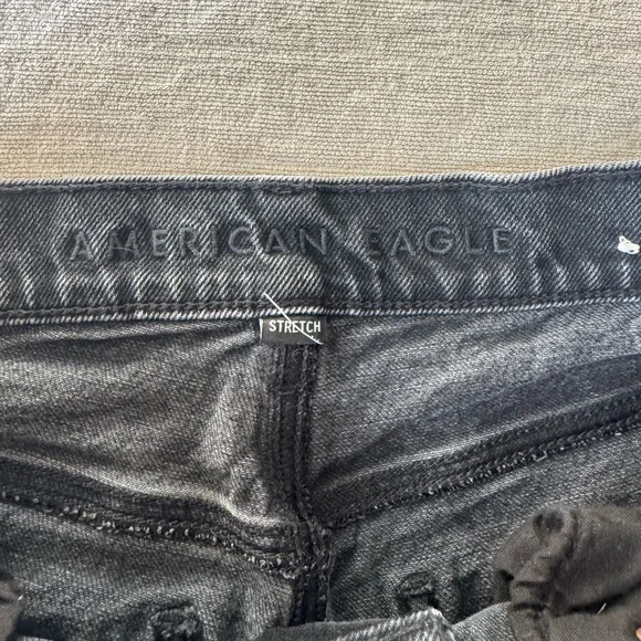 American Eagle Black Wash Stretch Skinny Jeans Women’s Size 10 Extra Long - Picture 7 of 12